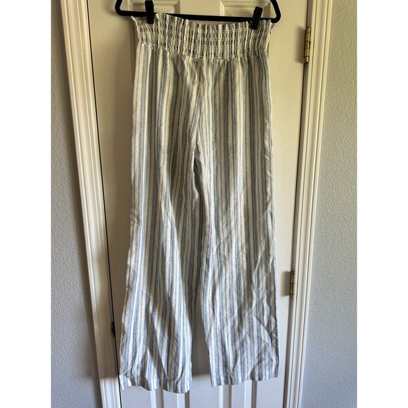 Love Tree Linen Blend Wide Leg Striped Pants NWOT Size Large - Picture 7 of 11